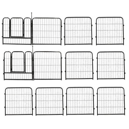 12 Panels 24x24 inch Dog Playpen Crate Fence Pet PlayPen Exercise Cage
