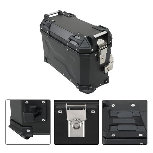 36L Motorbike Hard Side Saddlebag Box Trunk Tour with Support Racks 2×Side Case