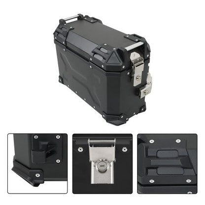 36L Motorbike Hard Side Saddlebag Box Trunk Tour with Support Racks 2×Side Case