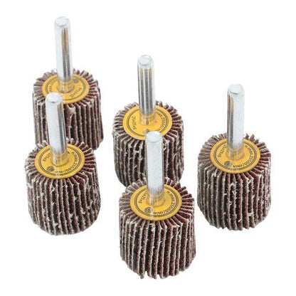 5 Pack 1" x 1" x 1/4" Shank Mounted Flap Wheels 60 Grit Aluminum Oxide
