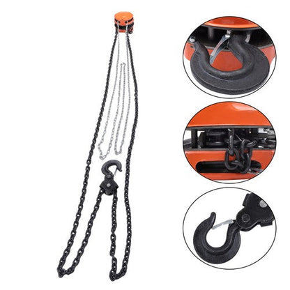 Hand Chain Hoist Steel 3Ton/6600 Lbs10ft/3m 360° swivel hook 1m lifting strap