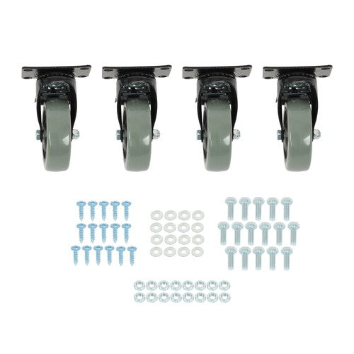 4 Pack Grey 4 Inch Swivel Caster Wheels Heavy Duty With brake