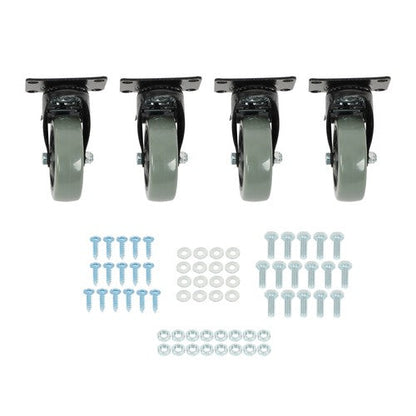 4 Pack Grey 4 Inch Swivel Caster Wheels Heavy Duty With brake