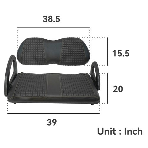 Golf Cart Diamond Seat Cover Kit For Club Car Precedent Seat Cushion Black