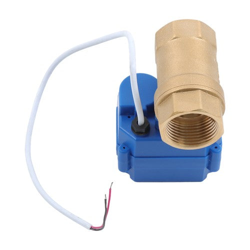 Solid Motorized Ball Valve 1in Standard Port Brass 9-24V NC Auto Return