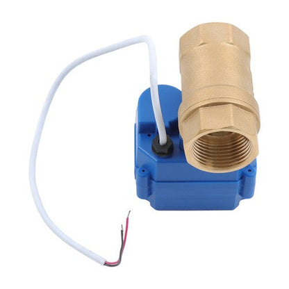 Solid Motorized Ball Valve 1in Standard Port Brass 9-24V NC Auto Return