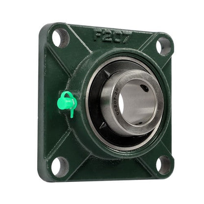 2 × UCF207-20 1-1/4" Bore Pillow Block Flange Bearing 4 Bolt Solid Base