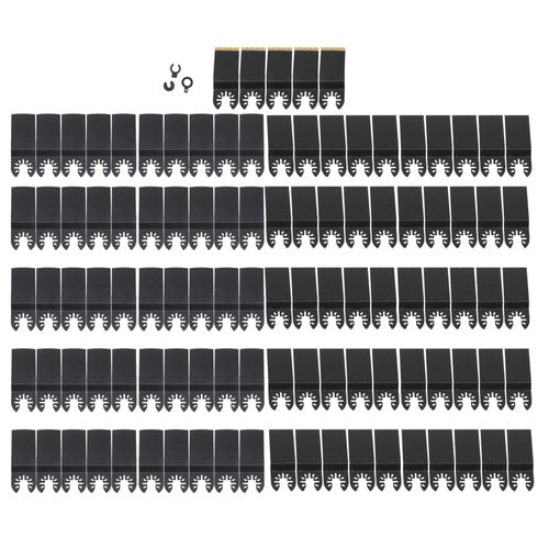 105 Pieces Titanium and HCS Oscillating Saw Blades for Wood Metal Cutting