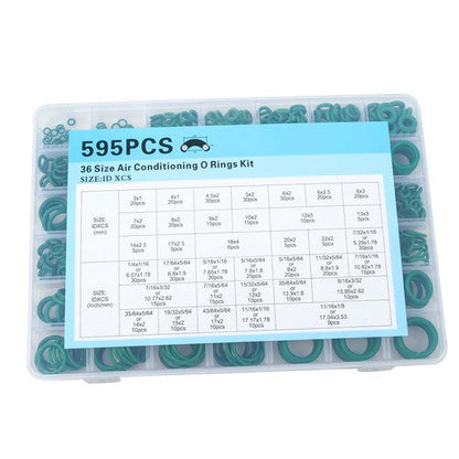 595 Pcs Metric/SAE AC O-Ring Assortment Kit 36 Size Seals 3-22mm