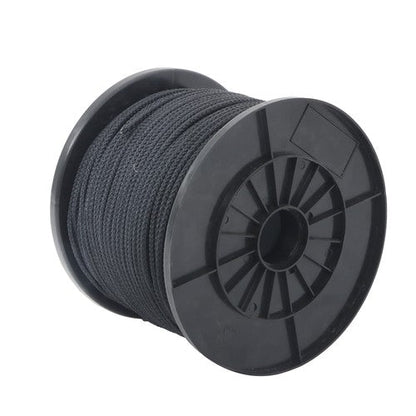 3/16 Inch x 500 Feet Hollow Braid Polypropylene Rope  – Black，750 Pounds