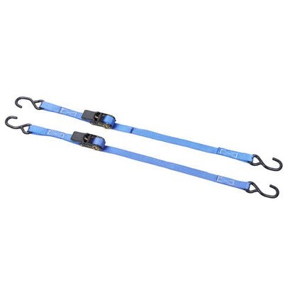 Ratchet Strap*2 Steel+Polyester Blue Fracture Strength 2400lbs 1in*4ft S Hooks