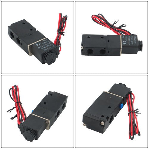 1/4" 3 Way 2 Position Directional Control Electric Solenoid Air Valve 12V DC HOT