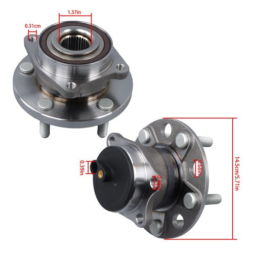 4× Front Rear Wheel Hub Bearings For Chrysler 200 Dodge Avenger 2011-2014 FWD