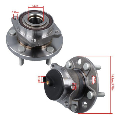 4× Front Rear Wheel Hub Bearings For Chrysler 200 Dodge Avenger 2011-2014 FWD