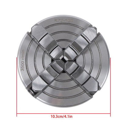 K72-100 4Inch 4-Jaw Metal Lathe Chuck Independent Reversible Jaws Key Handle New