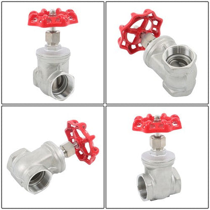 Stainless Steel Gate Valve 1-1/2" NPT Female Rotary Sluice Valve With Wheel Hand