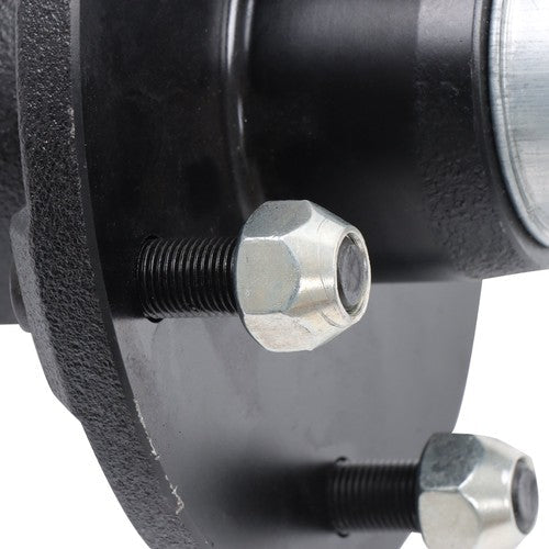 2PC Pre-Assembled 5 x 5.5" Trailer Hub Kit & Flange #84 Spindle With Bearing Kit
