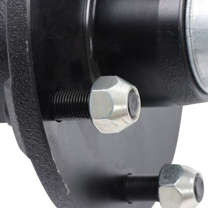 2PC Pre-Assembled 5 x 5.5" Trailer Hub Kit & Flange #84 Spindle With Bearing Kit