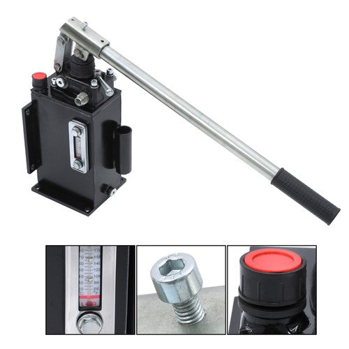 Hydraulic piston hand pump with valve for double acting cylinder 2.7 CID 3 Quart