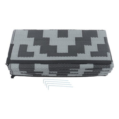 Outdoor Waterproof 9x12FT Black Gray Carpet Plastic Straw Rug For Camping Deck