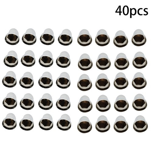40pcs ABS Chrome 33mm Push-on Bullet Flanged Lug Nut Covers for Semi Trucks