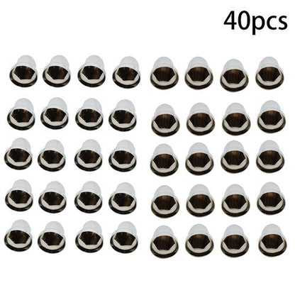 40pcs ABS Chrome 33mm Push-on Bullet Flanged Lug Nut Covers for Semi Trucks