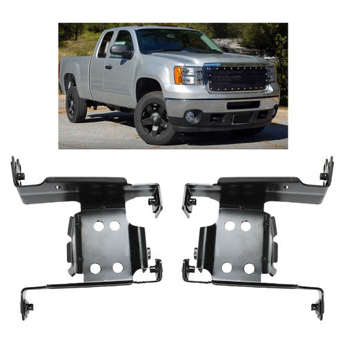 LH&RH 2 Pc Front Bumper Bracket Black Fit For 2011-2014 GMC Sierra 2500/3500 HD