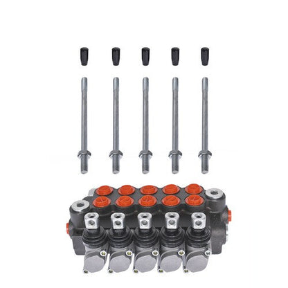 5 Spool 3625PSI Hydraulic Monoblock Double Acting Control Valve 11 GPM SAE Ports