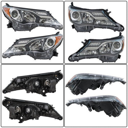Fit For Toyota RAV4 2013 2014 2015 LH+RH Headlight Headlamps Clear Lens Halogen