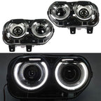 Pair Set For Dodge Challenger 2015-2018 Headlight Replacement Halogen Clear Lens