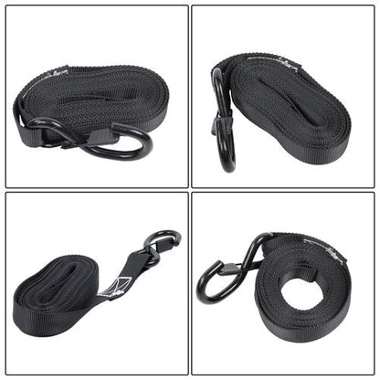 4 Pack Steel Ratchet Strap Black Fracture Strength 2200lbs 1in*15ft S Hooks