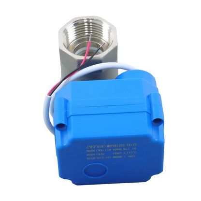 Solid Motorized Ball Valve 3/4in Full Port SS 9-24V AC/DC NC Auto Return