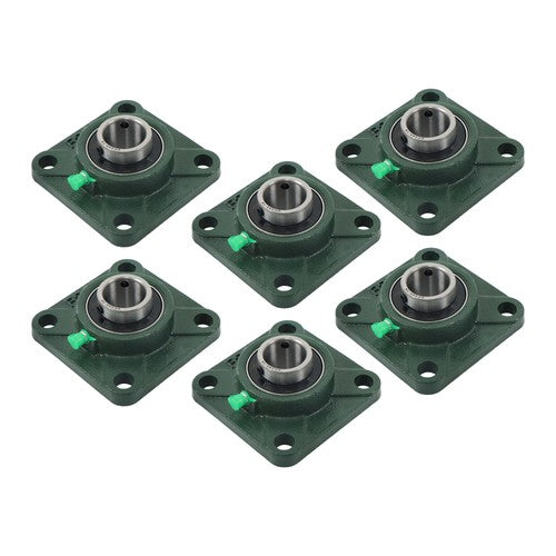 6Pcs UCF205-16 Pillow Block Flange Bearing 1" Bore Solid Base Self Aligning