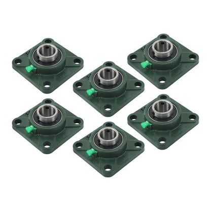 6Pcs UCF205-16 Pillow Block Flange Bearing 1" Bore Solid Base Self Aligning