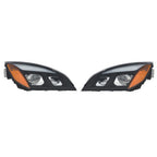 For Freightliner Cascadia Full LED Black Housing Headlights Headlamps 2018-2023