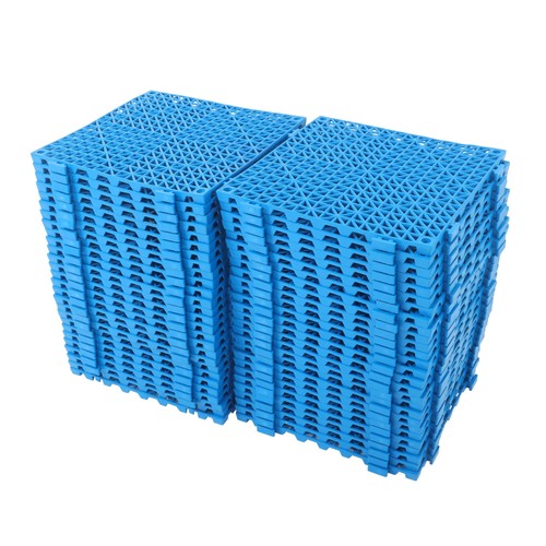 50PCS 12 x 12in Interlocking Drainage Floor Tiles Modular Interlocking Tile Blue