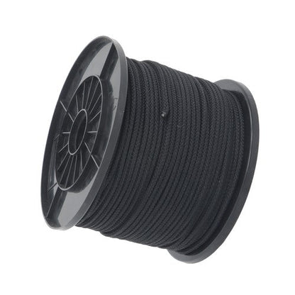 3/16 Inch x 500 Feet Hollow Braid Polypropylene Rope  – Black，750 Pounds