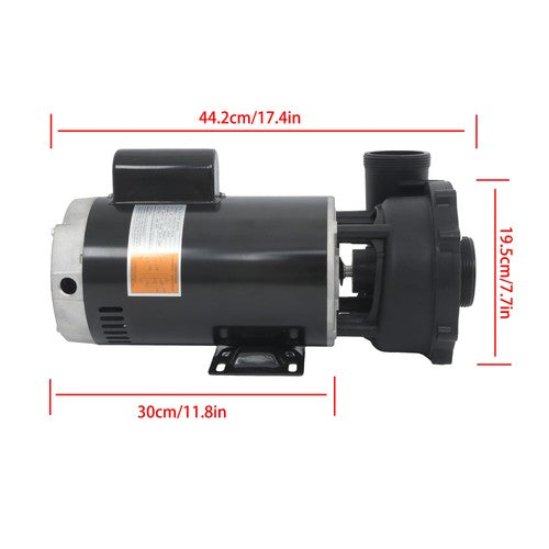 3722021-1D Spa Pump 5.0HP 230V 2" Discharge 2-Speed 56Y-Frame Hot Tubs Black
