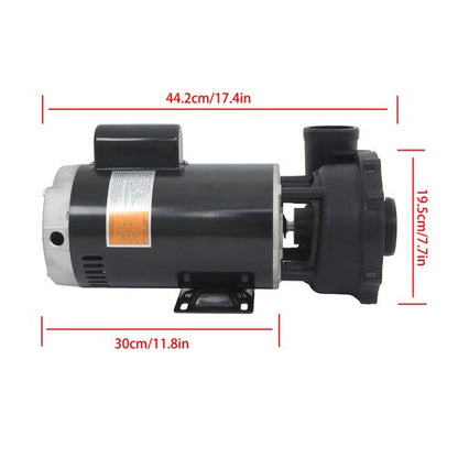3722021-1D Spa Pump 5.0HP 230V 2" Discharge 2-Speed 56Y-Frame Hot Tubs Black