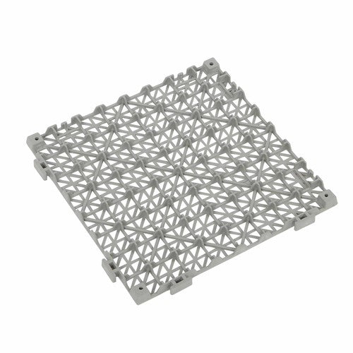 12"x12" Gray PVC Non-Slip Interlocking Drainage Floor Mat For Bathroom 55 Pack