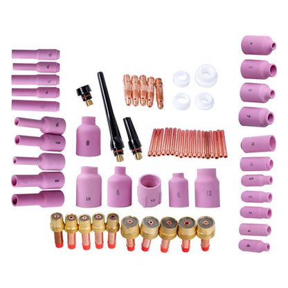 TIG Torch Gas Lens Collet Body Kit 67pcs for DB SR WP17 18 TIG Welding Torch