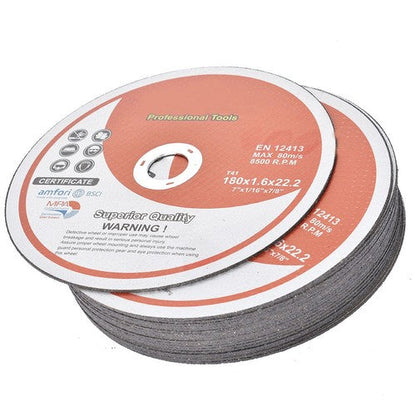 100 Pcs 7"x1/16"x7/8" Cut-off Wheel - Metal & Stainless Steel Cutting Discs