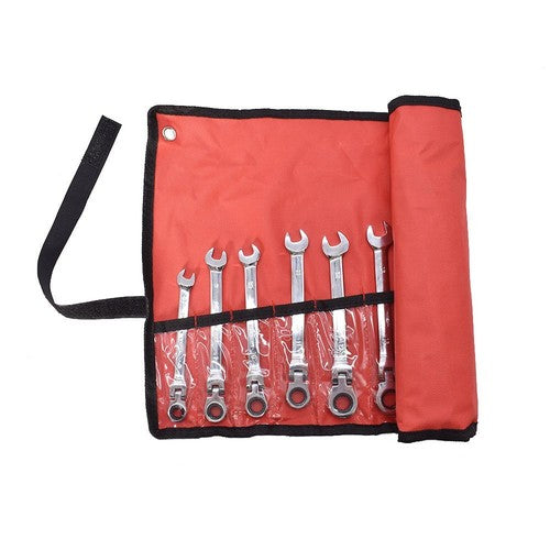 12pc Flexible Head Ratcheting Wrench Combination Spanner Tool Set 8-19mm Metric