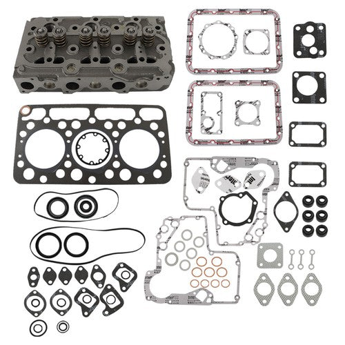 Complete Cylinder Head Assy Valves & Full Gasket Set for Kubota D750 Engine