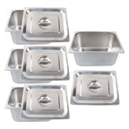 Restaurant Steam Table Pans 4 Pack 1/2 Size 6 Inch Deep Thickened with Lid