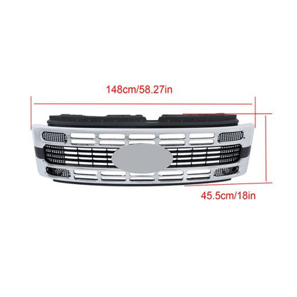 New Plastic Front Upper Bumper Grille Chrome Trim For Ford F250 XL/XLT 2023-2024