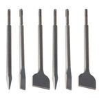 6-Pack Concrete Drill Bit Set Includes Point Chisel + 20mm & 40mm Flat Chisel