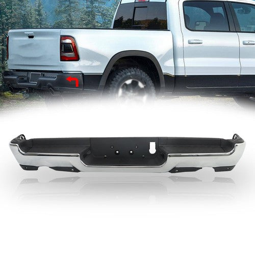 For RAM 1500 2019-2023 Complete Chrome Rear Bumper Assembly Dual Exhaust New