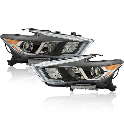 For Maxima S|SL|SV 2016-2017 18 Headlights Clear Lens LH+RH Pair Housing Chrome