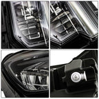 For Grand Cherokee 2021-2024 (w/o Animation & Leveling) Pair Headlamps LED Black